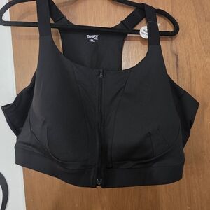 Duluth Trading Co Black Zip-Front Sports Bra